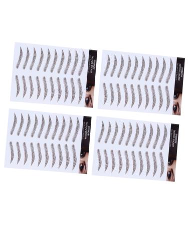 FOYTOKI Authentic Eyebrows 4pcs Stimulation Grooming Tools Natural Girl Hair-like Women Transfer Shaping False Peel Hair- D 21x15cm Brown