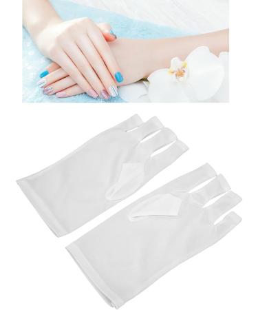 TITA-DONG Professional Manicure Gloves Stretchy Fingerless Fiber Cotton Nail Lamp Gloves for Home Salon Non Slip UV Protection Driving Gloves Summer Outdoor Gloves for Women and Girls(White) - Buy Online on SooperMarket.com