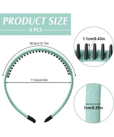6 Pieces Teeth Comb Headband Fashion Hair Band Non-slip Hair Hoops Soft Satin Hair Hoop Hair Accessories Multi - Buy Online on SooperMarket.com