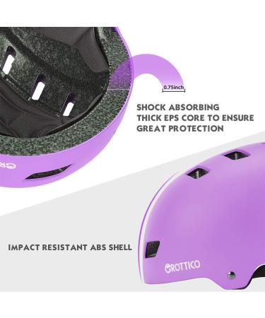 GROTTICO Toddler-Kids Bike Skate Helmet | Adjustable Multi-Sport Helmet for Boys and Girls | Scooter Skateboard Safety Helmet | Ages 2-14 | Matte Purple M (21.6-22.8inch/55-58cm) - Buy Online on SooperMarket.com