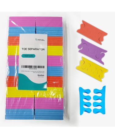 NOVAL 200 Counts Toe Separator Pedicure for Nail Salon, Disposable Toe Separators Foam Bulk,200 PCS (100 Pairs) Per Pack