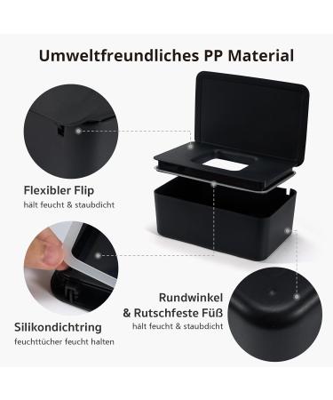 Premium Black Wet Wipes Box - Organize Baby Wipes & Damp Cloths | Stylish Storage for Home & Office - Buy Online on SooperMarket.com