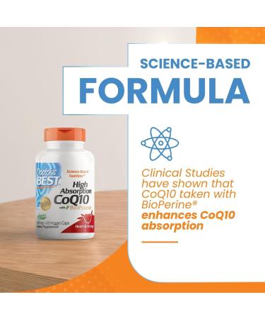 Dr Best's High Absorption CoQ10 with BioPerine Vegan Gluten Free Naturally Fermented Heart Health & Energy Production 100 mg 60 Veggie Caps - Buy Online on SooperMarket.com