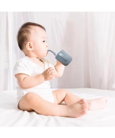 Silicone Sippy Cup with Straw for Baby 6 Months to 3 Years - No Spill Toddler Training Cup - 6oz (Blue) - Buy Online on SooperMarket.com