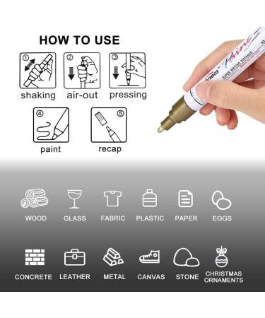 Blue Oil Based Paint Markers Pens - Waterproof & Quick Drying - 3 Pack Medium Tip for Metal, Wood, Fabric & More - Buy Online on SooperMarket.com