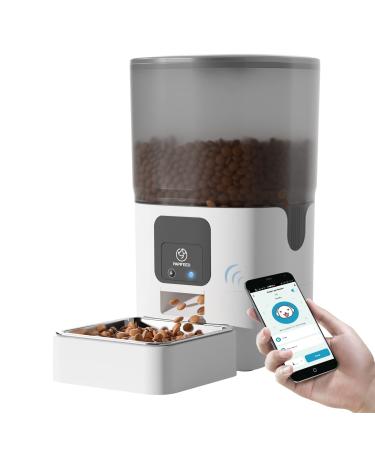 PAPIFEED Automatic Cat Feeder with APP Control, 2.4G WiFi Enabled Smart Dry Food Dispenser, Detachable Pet Feeder for Cleaning, Up to 30 Meals Per Day, for Cats, Large Dogs and Multiple Pets ( 6L )