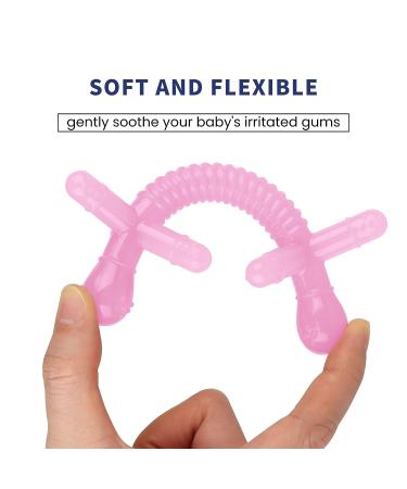 Kalovin Silicone Baby Teething Toy - Sensory Toy for Babies - Pink - Ideal Gift for Baby Girls and Boys - Buy Online on SooperMarket.com