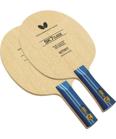 Butterfly SK7 Classic Table Tennis Blade - 7-ply All-Wood Blade - SK7 Classic Blade - Professional Butterfly Table Tennis Blade - Available in FL and ST Shakehand Handle Styles - Made in Japan Flared