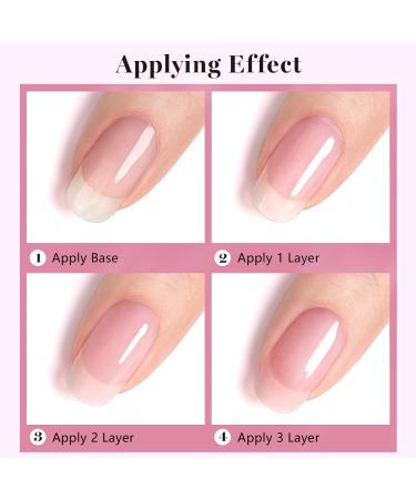 RARJSM Translucent Sheer Pink Gel Nail Polish - Soak Off Clear Pink French Manicure Jelly Nail Varnish - 1pcs 15ml for Salon or DIY Nail Art - Buy Online on SooperMarket.com