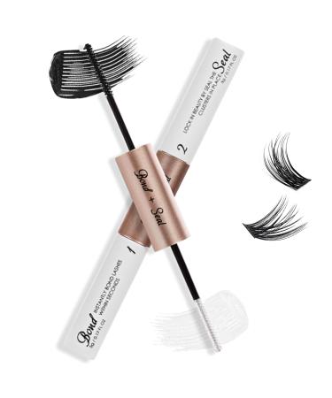 TBeautfave Lash Bond and Seal Eyelash Lashes Glue for Individual Cluster DIY Eyelash Extensions Adhesive Bond and Seal Lash Glue Mascara Wand Super Strong Hold 48-72 Hours Waterproof