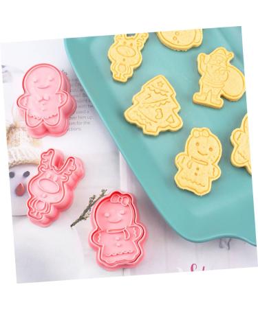 Cabilock 12 Pcs Biscuit Mold Christmas Embossing Mold Silicone Chocolate Mould Tool 3D Pink Pp Household - Buy Online on SooperMarket.com