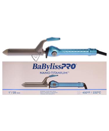 BaBylissPRO Nano Titanium Professional Curling Iron with Extended Barrel Perfect for Longer Hair 1 inch Blue