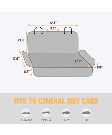 PETICON Waterproof Dog Car Seat Cover for Back Seat - Scratchproof & Nonslip Pet Bench Protector for Cars, Trucks, SUVs - Durable, Washable Black Backseat Protection - Buy Online on SooperMarket.com