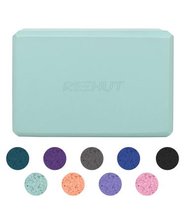 REEHUT Yoga Blocks,High Density EVA Foam Blocks to Support and Deepen Poses, Improve Strength and Aid Balance and Flexibility - Lightweight, Odor Resistant 9 x 6 x 4 - 2 pc Mint Green