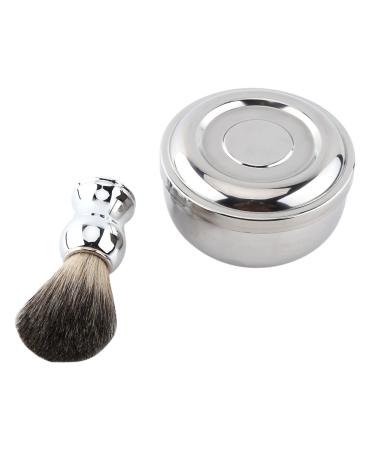 Bagima men's rasier tool set alloy shaving soap cum bowl with lid silver handle synthetic hair brush men's razor set