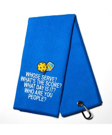 DYJYBMY Whose Serve Embroidered Pickleball Towel, Pickleball Gifts for Men Women, Pickleball Lovers, Pickleball Player, Birthday Gifts for Pickleball Fan, Retirement Gifts