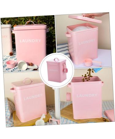 COOLHIYA 1pc Washing Storage Sealing Storage Case Laundry Room Trash Can Iron Pink - Buy Online on SooperMarket.com