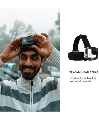 TEKCAM Action Camera Head Mount Strap for Gopro Hero/AKASO/Dragon Touch - Adjustable Head Belt for Hands-Free Recording - Buy Online on SooperMarket.com