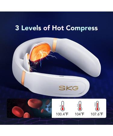 SKG K6 Cordless Electric Neck Massager with Heat | 4 Modes 15 Levels | Deep Tissue Trigger Point Massage for Home, Office, Car | White - Buy Online on SooperMarket.com
