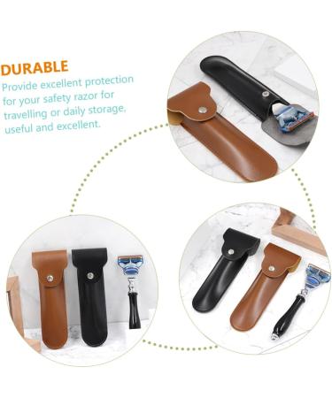 Beavorty 5-St Razor Storage Case | Leather Travel Bag for Shaving - Perfect Razor Cover & Container - Buy Online on SooperMarket.com