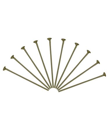 MECCANIXITY 400Pcs Flat Head Pins for Jewelry Making 70mm Brass Flat Head Pins Jewelry Head Pins for Craft Earring Bracelet Necklace Pendant Supplies 20 Gauge Bronze 70mm Bronze