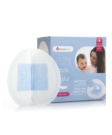 Naturebond disposable breastfeeding inserts ultra thin breastfeeding inserts slightly contoured and strongly absorbent breastfeeding inserts (60 pieces) 60 pieces (1 Pack)
