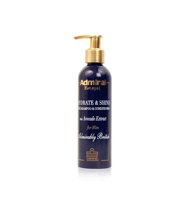Admiral Male Grooming Hydrate & Shine 2 In 1 Shampoo & Conditioner with Avocado Extract 6.8 Ounce