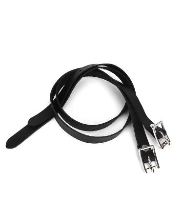 Yosoo Health Gear Black Leather Spur Straps 1 Pair Riding Spur Straps with Adjustable Buckle 50cm for Horse Equestrian Riding Control