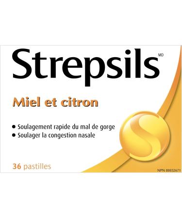Strepsils Fast and Effective Relief for Sore Throat Lozenges Honey and Lemon 36 count - Buy Online on SooperMarket.com