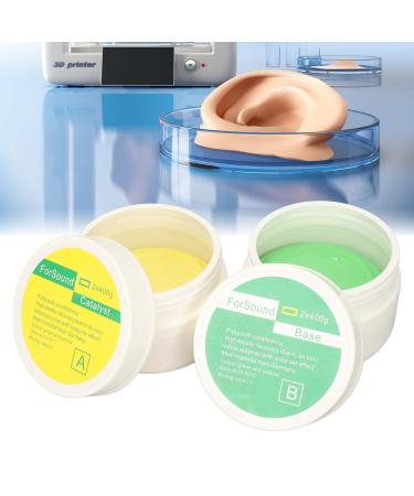 Ear Impression Putty 2Pcs Cream Silicone Ear Molding Silicone Putty Custom Earmolds Putty Soft High Elastic Ear Molding Putty Material Earphone Sampling Ear Sample Paste