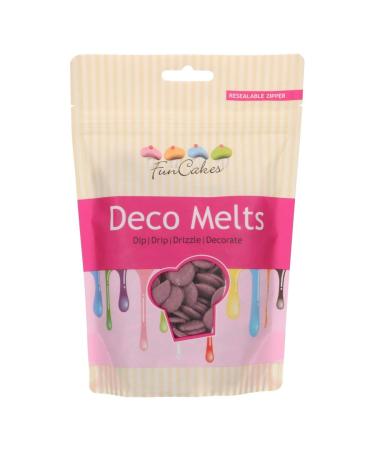 FunCakes Deco Melts Purple - Dip Drip Drizzle and Decorate Melt in The Microwave and Pour in Every Shape Make Candy Drip Cakes Lollipops and Decorate Cakes Cookies and Cupcakes AZO Free 250 g