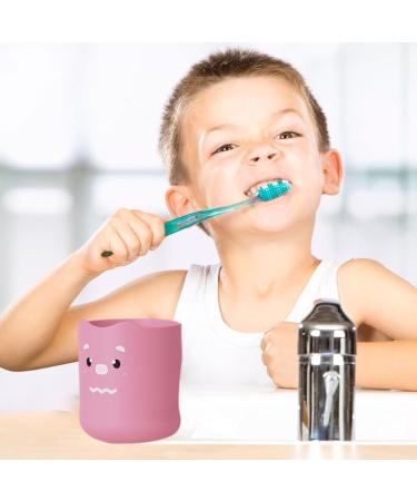 Kids Toothbrush Cup with Handle - 300ml Bathroom Toothbrush Cup Kids Cartoon Unbreakable Toothbrush Cup Adorable Bathroom Accessories for Kids Boys Girls Hixip Little Pink Pig - Buy Online on SooperMarket.com