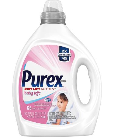 Purex Liquid Baby Laundry Detergent, Baby Soft Scent, 2X Concentrated, 126 Loads