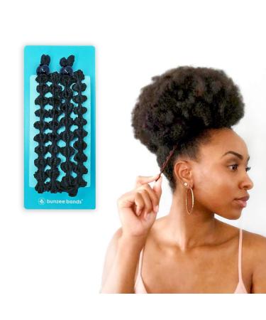 Bunzee Bands - Polyester Satin Adjustable hairbands for Thick Hair - Patent Pending 2 Count Black (Headband Black)