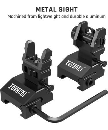 FEYACHI S17 Flip Up Visors - Foldable Front & Rear Iron Sights | Airsoft Accessories for Picatinny Rail - Buy Online on SooperMarket.com