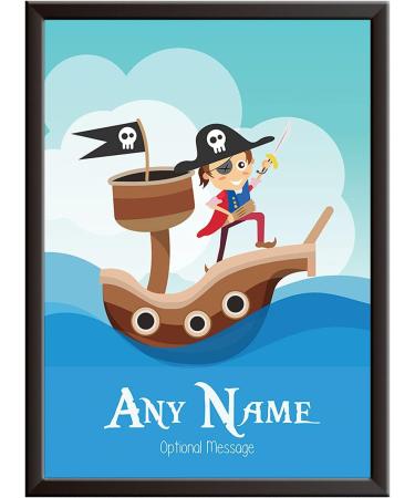 Personalized Pirate Ship Print for Boys Bedroom - Ideal for Birthday, Christening, or Naming Day Decor - Wall Art Keepsake for Sons, Godsons, and Brothers - Buy Online on SooperMarket.com