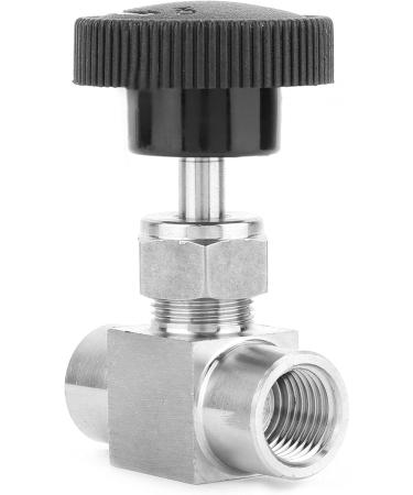 Water/Gas/Oil Flowing Regulation Stainless Steel BSPP Female Thread Straight Needle Valve for Water Gas Oil Transmission(Black Handle 1/4in) - Buy Online on SooperMarket.com