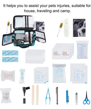 Pet First Aid Kit Veterinary First Aid Bag for Dog Cat Rabbit Animal with Otoscope feeder Perfect for Home Care and Outdoor Travel Emergencies - Buy Online on SooperMarket.com
