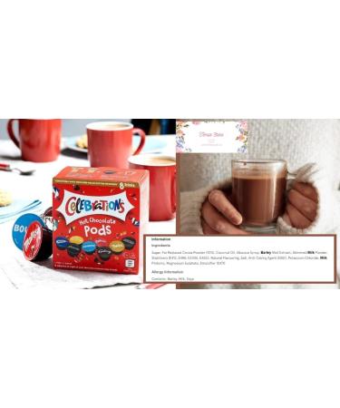 Temas Celebrations Hot Chocolate Pods Gift Set includes Celebrations Hot Chocolate pods (8 pods) Short Bread Biscuit Marshmallows Reusable Coffee Cup & Sleeves Hot Chocolate Stirrers |Easter - Buy Online on SooperMarket.com