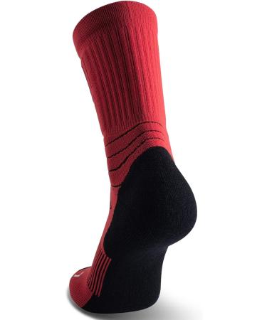 SHESMILED Merino Wool Hiking Crew Socks - 3 Pack Large Red | Cushioned & Quick Dry (3 Pairs) - Buy Online on SooperMarket.com
