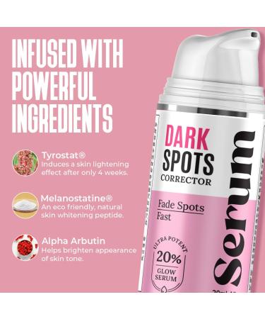 Dark Spot Corrector Serum - Remove Stubborn Dark Spots with Kojic Acid & Alpha Arbutin | Brightening Discoloration Remover for Face - Buy Online on SooperMarket.com
