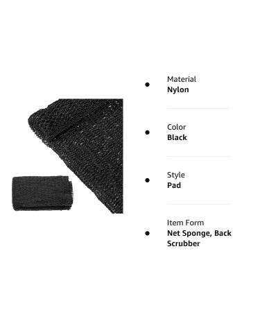 African Long Bathing Net Sponge - Skin-Smoothing Body Scrubber for Daily Use (Black) - Buy Online on SooperMarket.com
