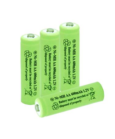 Ni-Mh AA 600mAh 1.2V Rechargeable Battery for Outdoor Solar Lights Garden Lamp(4 Pack)