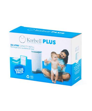 Collar - refill packs for diaper containers - maxi - 26 l - x3 - biodegradable - odor control - capacity 330 diapers 3 pieces (1 Pack)