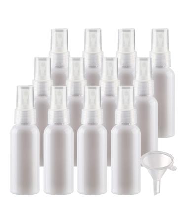 Basic packing 12 pieces 50ml spray bottle white empty fine fog spray bottle travel atomizer Small plastic fog fog perfume deader travel bottles with funnel
