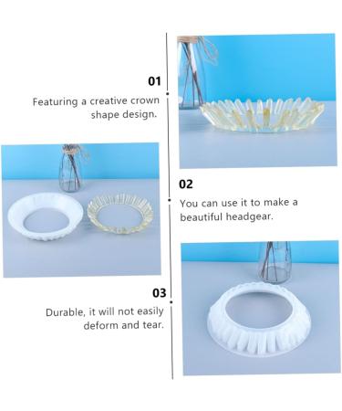 STOBOK 2pcs Crown Silicone Mold Simple DIY Mold Silicone Molds Manual Mold 3D Silicone Mold Silicone Jewelry Mold Cup Mats Moulds De para Gelatinas Resin Epoxy Hair Ring Silica Gel White Whitex2pcs 2X22X2CMx2pcs - Buy Online on SooperMarket.com