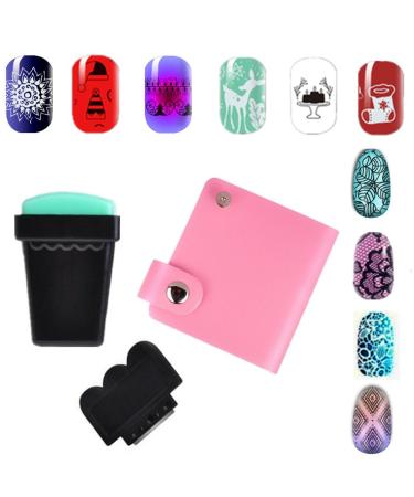 15-Piece Nail Art Stamping Kit - Christmas & Love Designs Includes 5 Plates 2 Stampers and Storage Bag - Buy Online on SooperMarket.com