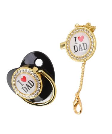 Buy Black Rhinestone Baby Pacifier | Safe Closed Loop Design for 6-18 Months | Jaw Development - Buy Online on SooperMarket.com