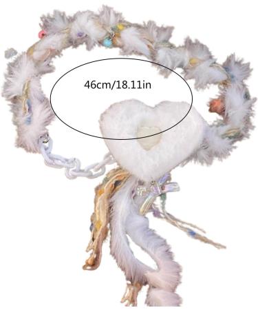 Oralgo Heart-Shaped Collarbone Chain Necklace | Colorful Fluffy Choker Accessory for Girls - Buy Online on SooperMarket.com