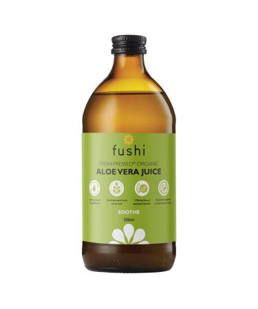Fushi Organic Aloe Vera Juice 500 ml |min 1700 Polysaccharides|Cold-Pressed|Natural Preservative|Ethical & Vegan Society Approved|Manufactured in the UK 500 ml (Pack of 1)
